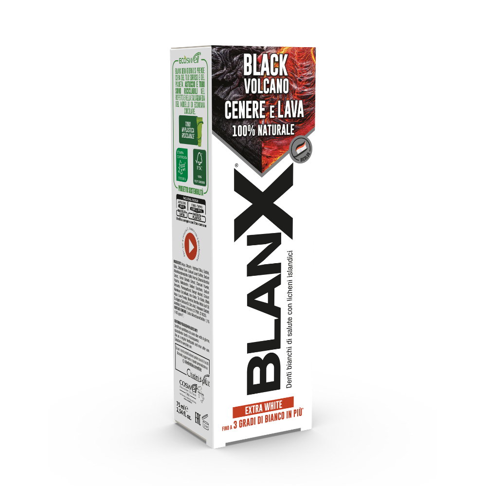 BlanX® Black Volcano – Dentifricio Sbiancante Naturale con Lava e Carbone 75 ML