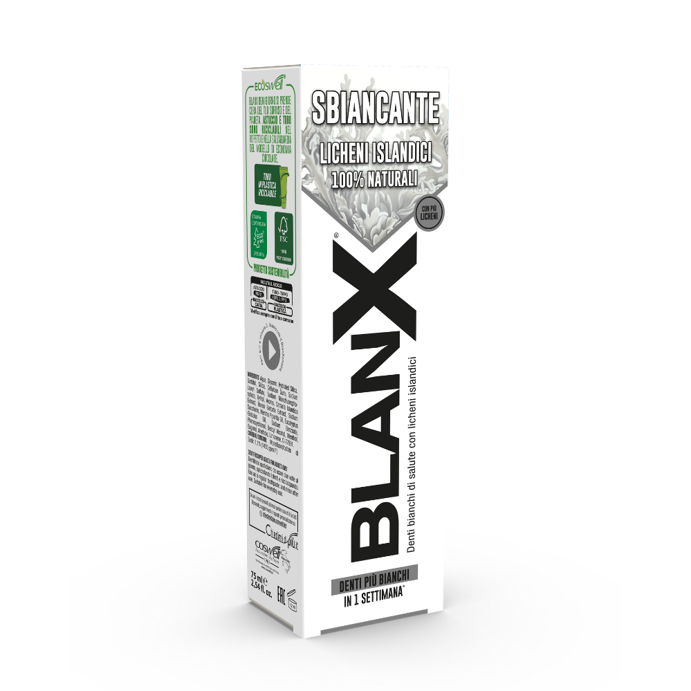 BlanX® Sbiancante – Dentifricio Naturale con Licheni Islandici e Ossigeno Attivo 75ml