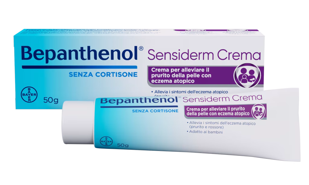 Bepanthenol® Sensiderm Crema 50 Grammi – Idratante Lenitiva per Eczema Atopico e Pelle Secca