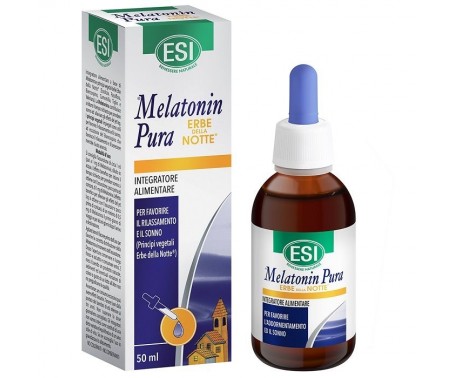 Esi Melatonin Pura Gocce con Erbe della Notte 50 ml – Integratore Naturale Sonno e Rilassamento