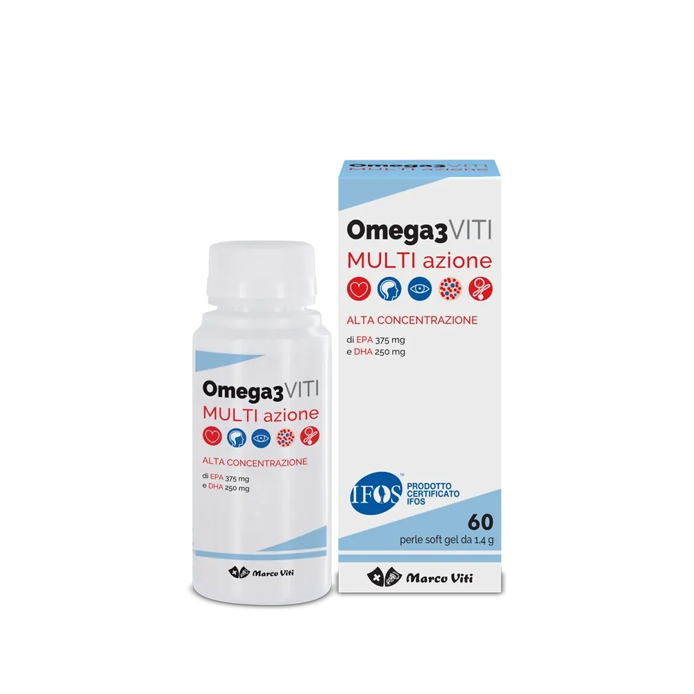 Omega3 Viti Multi Azione 60 Perle Marco Viti – Integratore EPA e DHA Alta Concentrazione per Cuore, Cervello e Vista