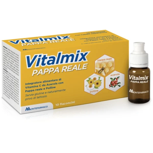 Vitalmix Pappa Reale 10 Flaconcini – Integratore Naturale per Energia e Benessere | Vitamina C e Polline